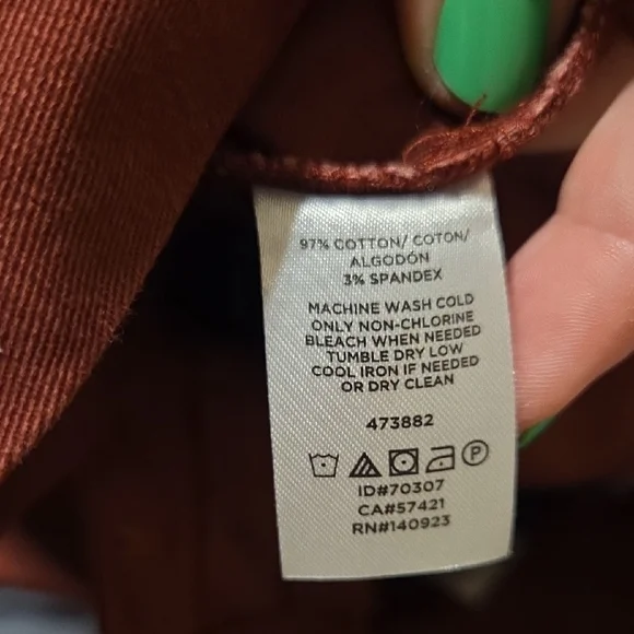 LOFT Rust-Brown Button-Front Mini Skirt - Picture 3 of 6